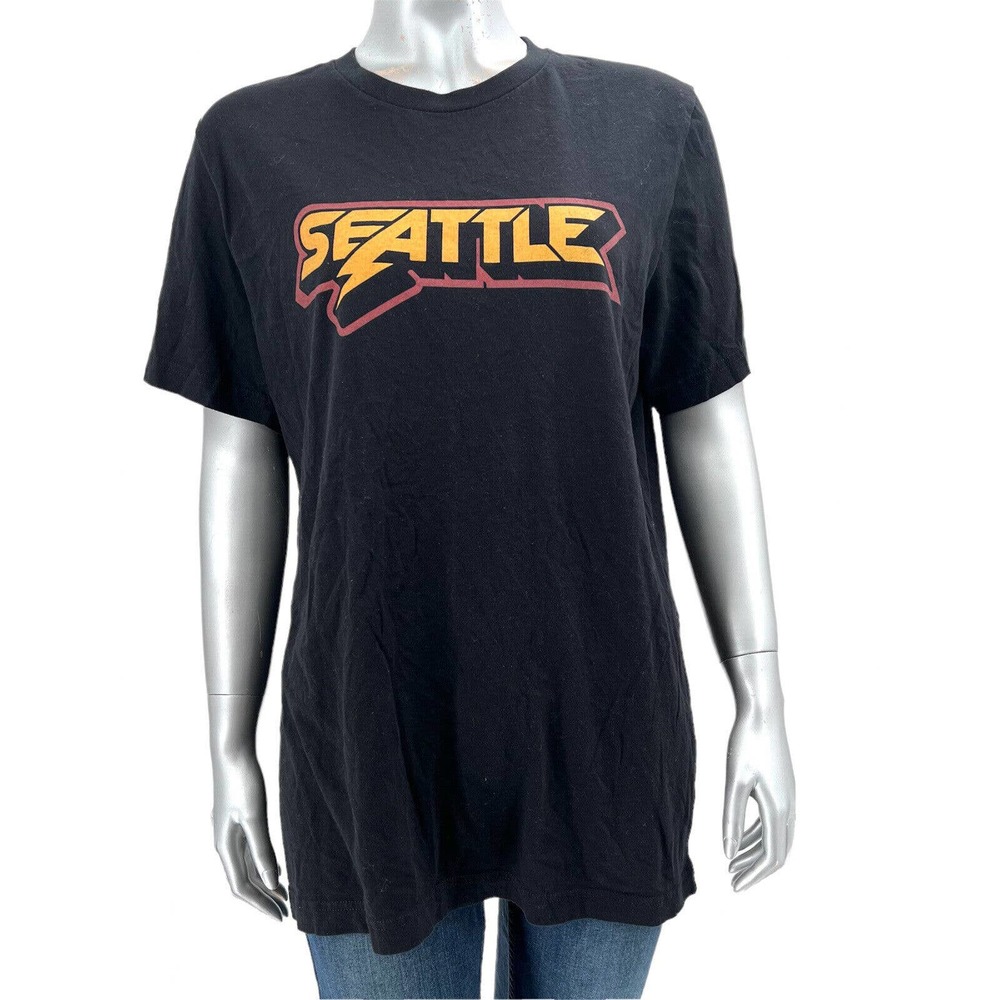 Seattle Black Graphic Short Sleeve Tee T-Shirt